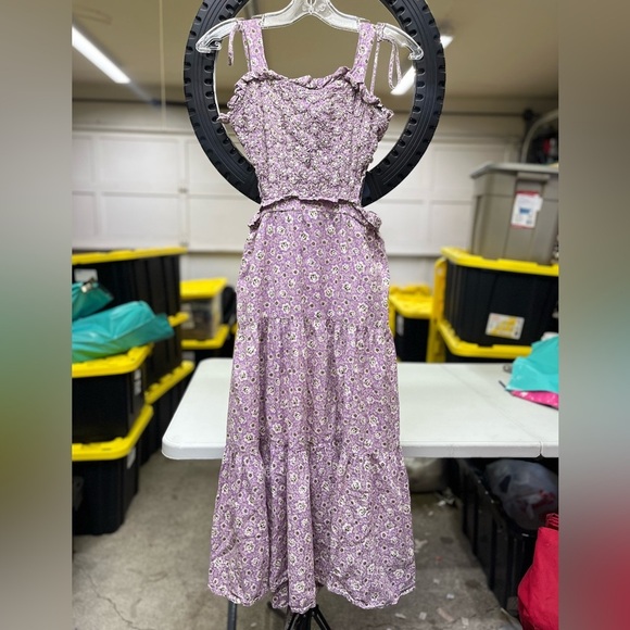 Sea New York Ida Apron Dress Lilac Floral Midi - Picture 9 of 14